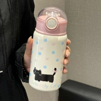 Cartoon Cat Thermos Cup Stainless Steel Thermo Bottle Thermal Coffee Mug Vacuum Flask Insulated