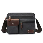 Men Canvas Bag Travel Hiking Messenger Shoulder Bag Business Briefcase Wallet Trends Crossbody Bag Large Capacity Flap Schoolbag