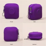 Mini Nylon Waterproof Coin Purses Key Bag Wallets Portable Square Small Card Holder Zipper Zero Wallets Card Bags Headphone Bags