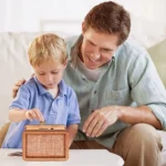 Wooden Money Saving Box Money Storage Bank with Saving Money Goals Counter Reusable Handmade Piggy Bank Coin Tray Storage Case