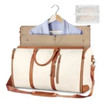 Foldable Women's Travel Convenient Carry-on Clothing Bag Large PU Leather Duffel Bag Women's Business Travel Bag