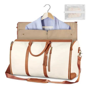 Foldable Women's Travel Convenient Carry-on Clothing Bag Large PU Leather Duffel Bag Women's Business Travel Bag
