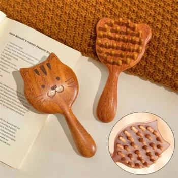 Sandalwood Scalp Massage Comb 28 Coarse Toothed Head Gua Sha Brush Hair Body Massage Guasha Scraping Comb Scalp Meridian Combs