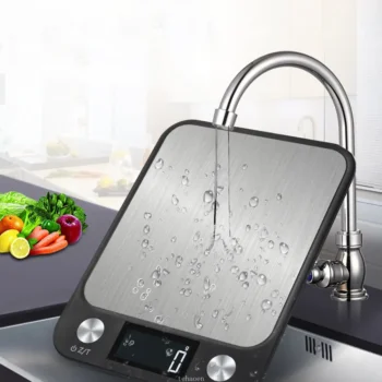 Kitchen Scale 10Kg/1g Weighing Food Coffee Balance Smart Electronic Digital Scales Stainless Steel Design for Cooking and Baking