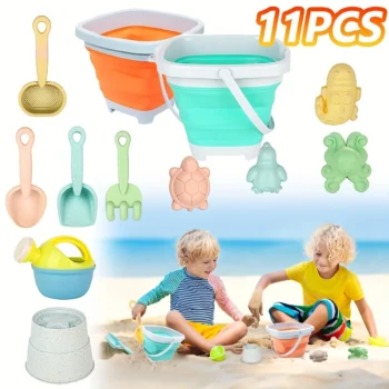 Beach Toys Set Gift Package Sand Toys for Kids Sandbox Toys with Collapsible Bucket Shovel Set Sand Molds Summer Outdoor