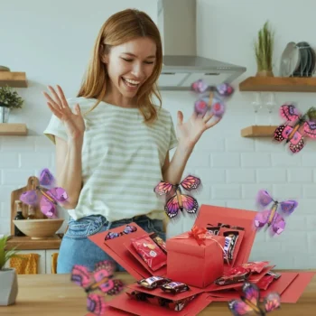 Butterfly Explosion Box Gift DIY Snacks Gift Box Mystery Surprise Explosion Box Valentines Day Gift Photo Album Box for Birthday