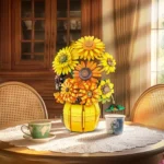 Sunflower Building Blocks Flower Bouquet Vase Model Bricks Set Idea Home Decoration Kids Educational Toys Holiday Gifts