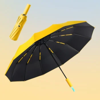 72 Bone Color Collision Automatic Umbrella Black Rubber Sunscreen UV Resistant Fashionable Simple Refreshing Cooling Umbrella