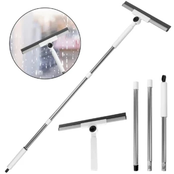 Telescopic Squeegee Window Mesh Screen Brush Dual-Sided Cleaning Blade Long Handle Window Mop Squeegee Wiper Home Clean