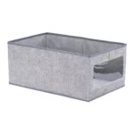 Unique Bargains Contenedor de Almacenamiento con Asas Cesta Organizadora Plegable Gris 17"x12"x8"