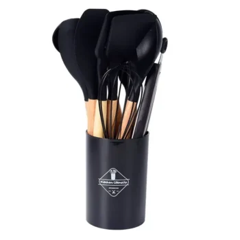 Silicone Kitchenware Non-Stick Cookware Kitchen Utensils Set Spatula Shovel Egg Beaters Wooden Handle Cooking Tool Set