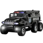 City Police Truck Model Diecast Play Off-road Vehicle Sound and Light Sport Car Toys for Children Collection Gifts