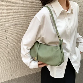 New Women's Hobos Sac Soft Leather Shoulder Side Bag for Ladies Fashion Design Saddle Bags Purse and Handbag Commuter Sac A Main