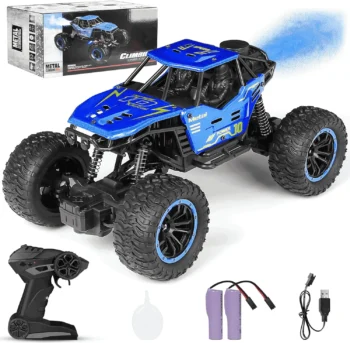 Remote Control Cars, 1:18 Scale All Terrain RC Car, RC Monster Truck Toys with Spray LED Lights, 4WD Alloy Climbing Car Toys ﻿