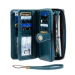 Wallet for Men and Women, European and American Retro Leather Long Wallet Clutch, Large Capacity off Clutch Bag, Card Holder Coin Purse Hand Bag