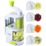 Multifunctional Vegetable Slicer,4-in-1 Non Disassembly Replacement Blades Rotary Cheese Grater with Hand Crank