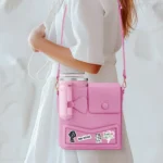 Leather Women Crossbody Bag With Adjustable Strap Portable Shoulder Bag Outdoor Water Bottle Handbags For Stanley Cup