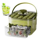 Ice Cube Silicone Mold Mini Ice Cube Maker with Handle Ice Cube Lightly Pressing Release Tool Double Drawer Refrigerator
