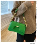 Fashion Acrylic Chain Shoulder Bag Ladies Handbags Casual Solid PU Leather Underarm Bags For Women Daily Used