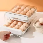 Automatic Scrolling Egg Rack Refrigerator Eggs Storage Box Holder Storage Box Egg Double-Layer Drawer-Type Eggs Box Kitchen