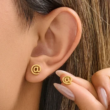 Classic Simple Letter A Stud Earrings for Women Girls Stainless Steel Ear Jewelry Fashion Symbol Earings Best Friends Gift