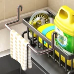 Plastic Drain Rack Kitchen Sink Storage Rack Rag Dish Storage Narrow Edge Sponge Storage Rack Convenient Household Storage
