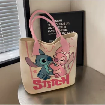 Cute Disney Stitch Handbag Anime Cartoon Stitch Angel Canvas Shoulder Bag Fashion Shopping Bag Holiday Gifts