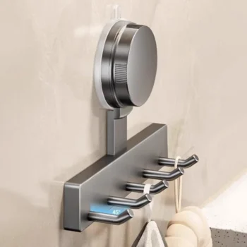 Punching Suction Cup Hooks Wall Mounted Strong Load-bearing Capacity Universal Hooks Bathroom Door Hanging Clothes Rack