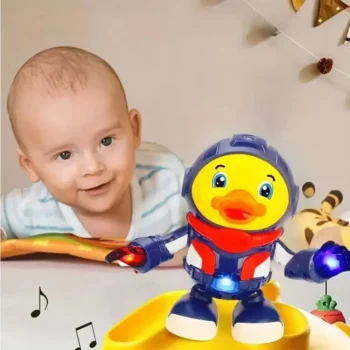 Children's Space Duck Astronaut Music Light Electric Sound and Light Dance Robot Walking Swinging Interactive Toy Baby Gift
