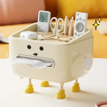 Back To School Paper Towel Box Household Living Room Bedroom Bedside Multi-function Student Dorm Desktop Organizer Box