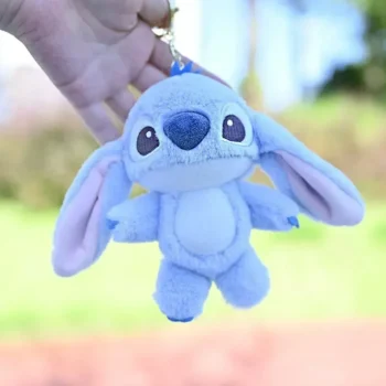 Cartoon Stitch Plush Keychain Soft Toy Cute Stuffed Animal Pendant Gift for Girls Angel Doll Bag Charm Kids Birthday Present