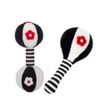 Montessori Baby Early Education Sensory Soft Rattles Toys Newborn Dumbbell Toy Hand Grab Interaction Puzzle Rattles Toys Gifts