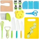 Kids Cooking Sets Real Cooking Montessori Kitchen Toys for DIY Plastic Kitchen Accessories Tools Toddlers Kids Safe Knives