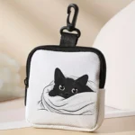 Cat pattern printed large capacity coin wallet, digital printed coin wallet storage bag, ideal choice for gifts