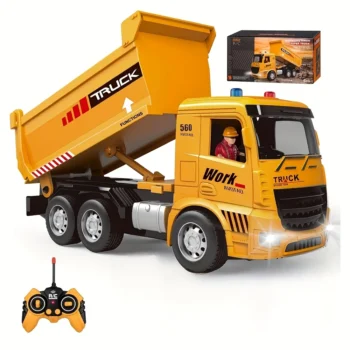 Channels Remote Control Dump Truck with Rechargable, Construction-Car-Vehicle Toddlers-for 6 Year,A Gift for Children's
