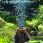 Aquarium Fish Tank Decor Volcano Shape Air Bubble Stone Oxygen Pump Decoration Hiding Fish Cave Resin Ornaments