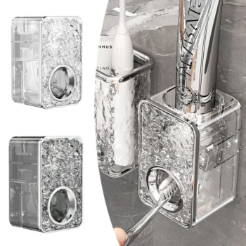 Wall Mounted Automatic Toothpaste Squeezer Bathroom Toothpaste Dispenser Storage Rack Toothbrush Holder Home Organizerer