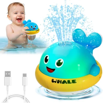 Baby Bath Toys Toddler Bath Toys for Kids Light Up Whale Bath Toys Sprinkler Pool Water Table Infant Toys Bathtub Fountain Toy
