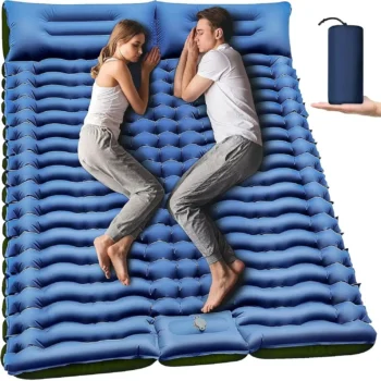 Yuzonc Camping Sleeping Pad, Ultralight Camping Mat with Pillow Built-in Foot Pump Inflatable Sleeping Pads Compact for Camping