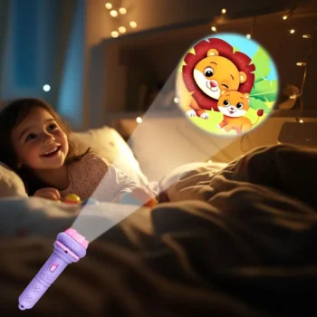 Cartoon Patterns Projection Flashlight Multicolor Bedtime Learning Slide Projector Torch Early Education Glowing Flashlight