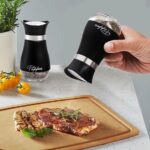 Kitchen Glass Spice Bottle Adjustable Refillable Salt and Pepper Shakers with Shelf Spice Dispenser With Pour Holes