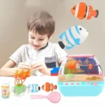 Creative Artificial Aquarium Toy Cartoon Lovely Mini Simulation Fish Tank with Music Electric Music Interactive Aquarium Toys