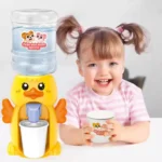 Mini Children Dual Water Dispenser Toy With Cute Pink Blue Cold/Warm Water Juice Milk Drinking Fountain Simulation Kitchen Toys