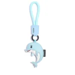 Creative PU Leather Dolphin Keychain Ocean Animal Shark Dolphin Pendant Birthday Gifts Whale Car Keyring Students