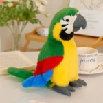 Printing Parrot Plush Toys Vivid Lifelike Stuffd Parrot Doll Soft Cozy Colorful Bird Toys Cute Desktop Pets Funny Friends Gift