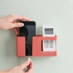 Wall mounted Mobile Phone Remote Control Storage Box Wall Debris Storage Holders Multifunctional Punch-free Storage Rack