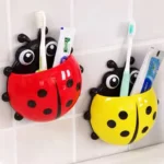 Cute Suction Cup Toothbrush Holder,Creative Seven-Star Ladybug Pen Storage Holders,Children Brush Teeth Bathroom Accessories