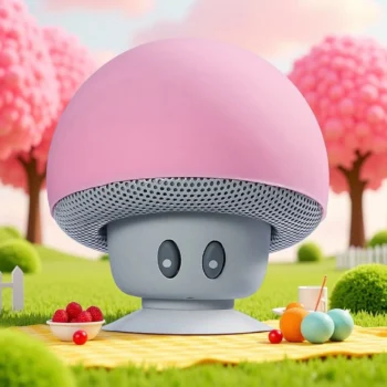 Mini Bluetooth Mushroom Speaker, 5V 3W Wireless Audio Speaker with Suction Cup, Mushroom Design