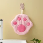 Cute Cats Paws Polyester Hand Towel for Quick Drying, Soft and Absorbent Hand Wash Cloth for Daily Use