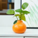 Orange Vase Ceramic Hydroponic Plant Utensils Living Room Office Ornaments Creative Flower Arrangement Small Vase